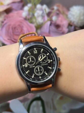 Past Time M7 Onyx Black Meets Golden Brilliance watch